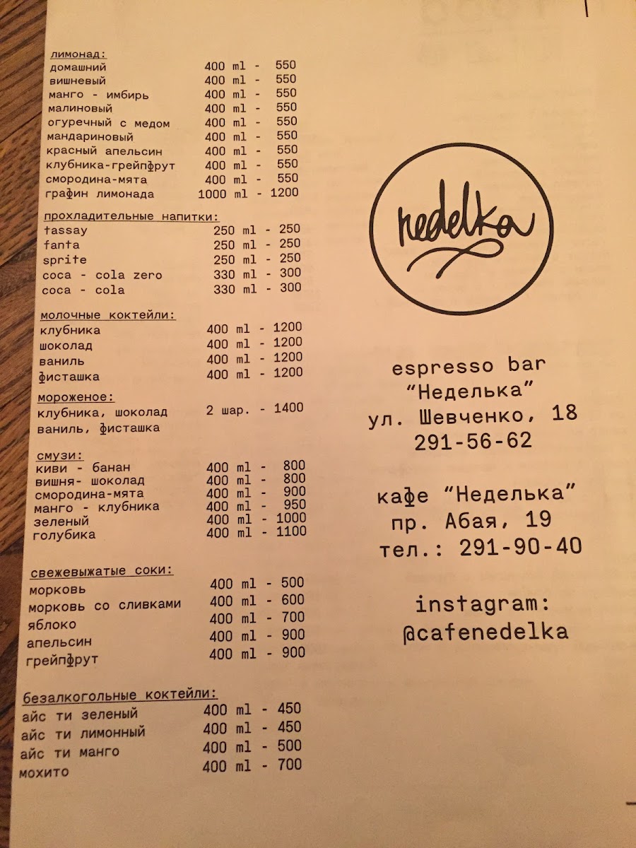 Menu - Nedelka photo 5